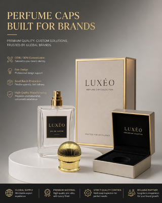 Tampa de perfume esférica nervurada vertical em liga de zinco, espelho banhado a ouro, tampa de garrafa cosmética em forma de bola listrada, logotipo OEM personalizado para garrafa de perfume de vidro magnético
