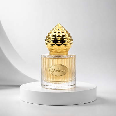 Tampa de Perfume de Zamac Dourado com Corte Diamante de Luxo, Fecho em Forma de Coroa para Frasco de Perfume FEA15