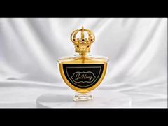 Tampa de perfume Zamac em forma de coroa magnética com strass vermelho embutido