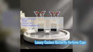 Tampa de perfume borboleta Zamac personalizada para marca de luxo