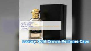 Tampas luxuosas de perfume Gold Crown para marcas de fragrâncias premium